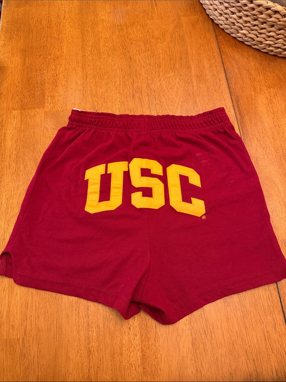 Russell Athletic Women's Maroon Shorts with Gold USC Logo